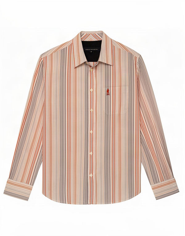 French Connection Mens Shirt Medium White Pinstripe Cotton