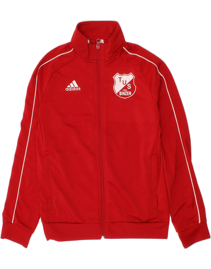 ADIDAS Boys Graphic Tracksuit Top Jacket 9-10 Years Red Polyester Vintage Adidas and Second-Hand Adidas from Messina Hembry 