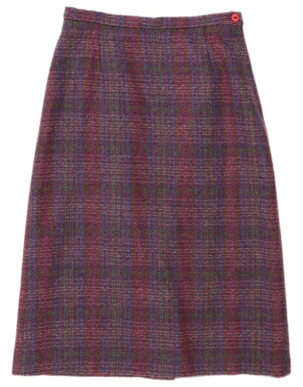 Γυναικεία μίντι φούστα Pitlochry UK 14 Medium W30 Πολύχρωμη μαλλί καρέ