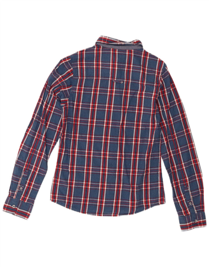 Πουκάμισο Timberland για αγόρια 13-14 ετών Μικρό Navy Blue Check Cotton