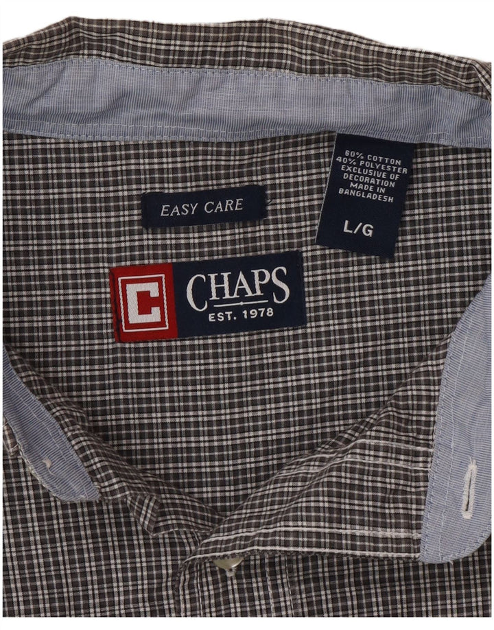 Chaps Mens Easy Care κοντομάνικο πουκάμισο μεγάλο γκρι βαμβακερό