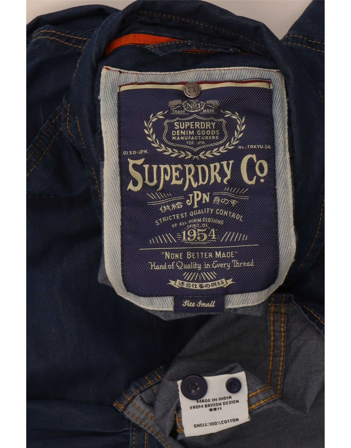 Ανδρικό τζιν πουκάμισο Superdry, μικρό μπλε βαμβακερό