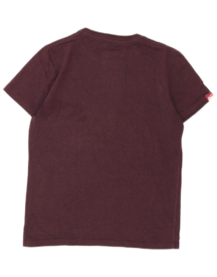 Ανδρικό γραφικό μπλουζάκι Superdry Top από μεσαίο μπορντό βαμβάκι