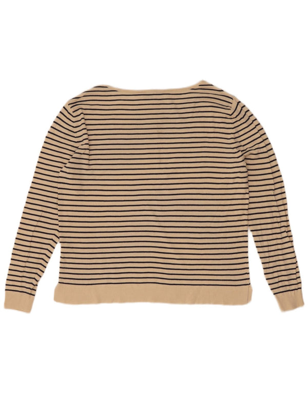 Zara γυναικείο υπερμεγέθη μακρυμάνικο UK 10 Small Beige ριγέ ναυτικό