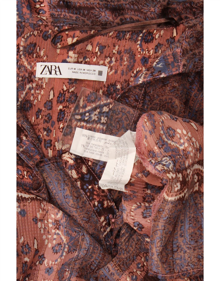 Zara Γυναικείο πουκάμισο Oversized Μπλούζα UK 14 Medium πολύχρωμο Paisley