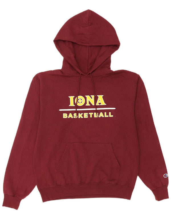 Champion Womens Lona Graphic Hoodie Jumper UK 10 Small Burgundy