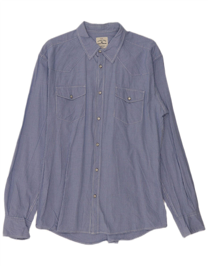 TOM TAILOR Mens Shirt Large Blue Check