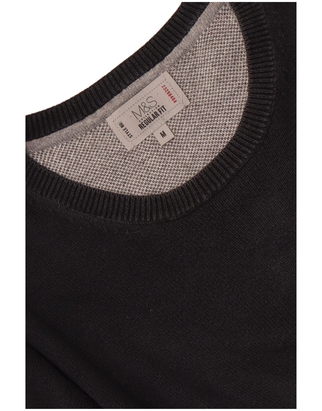 Ανδρικό πουλόβερ Marks & Spencer Regular Fit Crew Neck Jumper Μεσαίο μαύρο