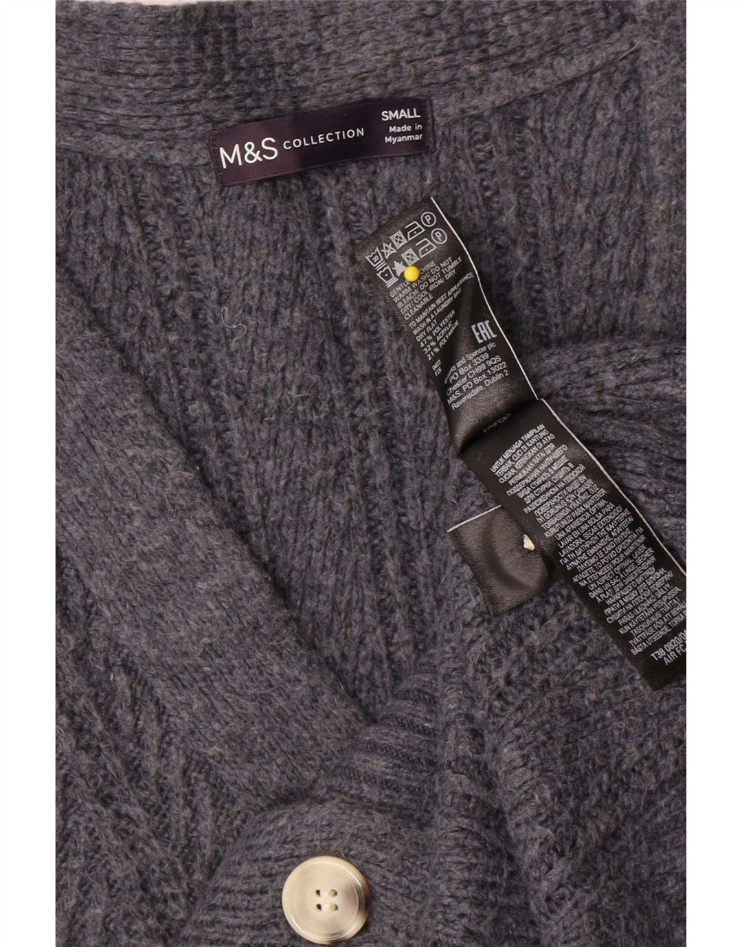 Marks & Spencer Γυναικεία ζακέτα υπερμεγέθη πουλόβερ UK 10 Small Grey