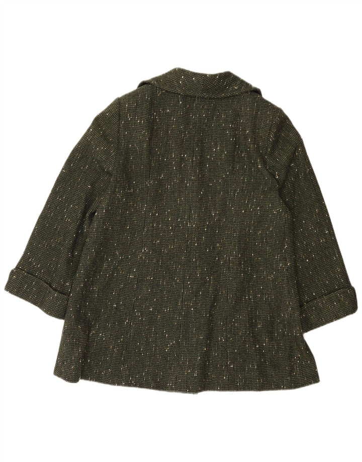 Vintage γυναικείο πανωφόρι UK 14 Large Green Flecked