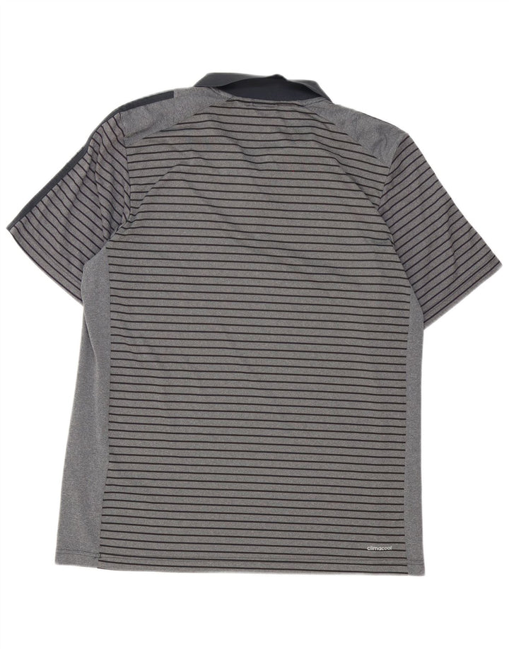 Ανδρικό πουκάμισο Adidas Climacool Polo XL Γκρι ριγέ πολυεστέρα