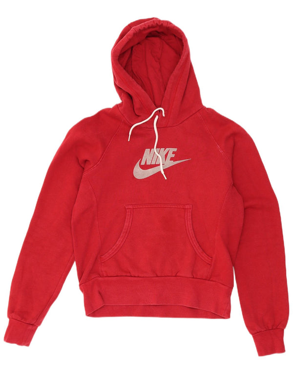 Nike γυναικεία κουκούλα με κουκούλα με γραφικά Crop UK 8/10 Μικρό βαμβακερό κόκκινο