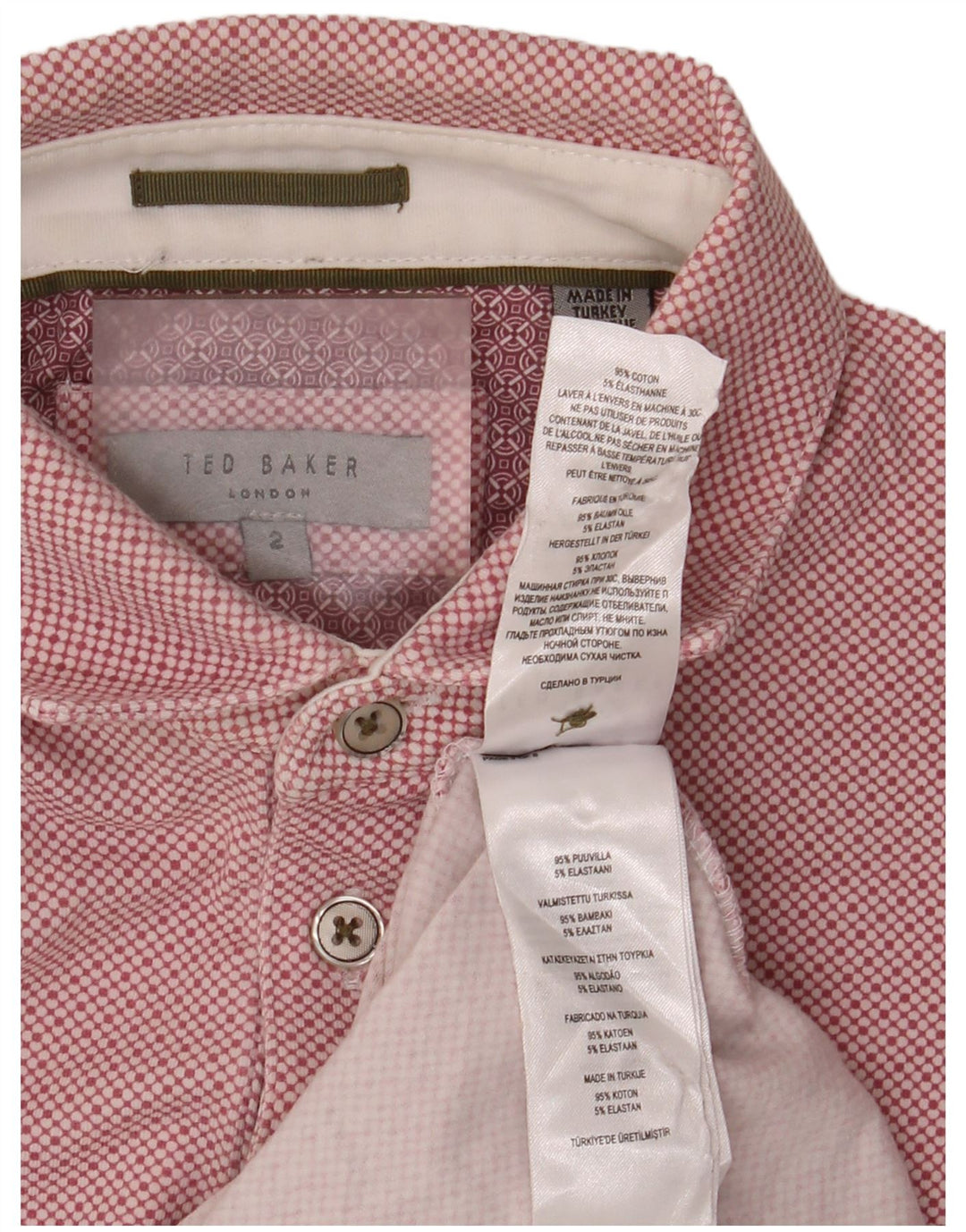 Ανδρικό μπλουζάκι πόλο Ted Baker Νούμερο 2 Μικρό βαμβακερό ροζ με στίγματα