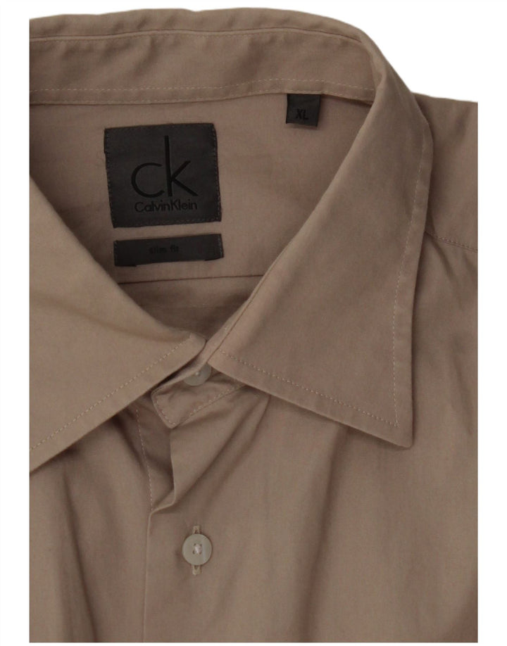 Ανδρικό πουκάμισο CALVIN KLEIN Slim Fit XL Beige