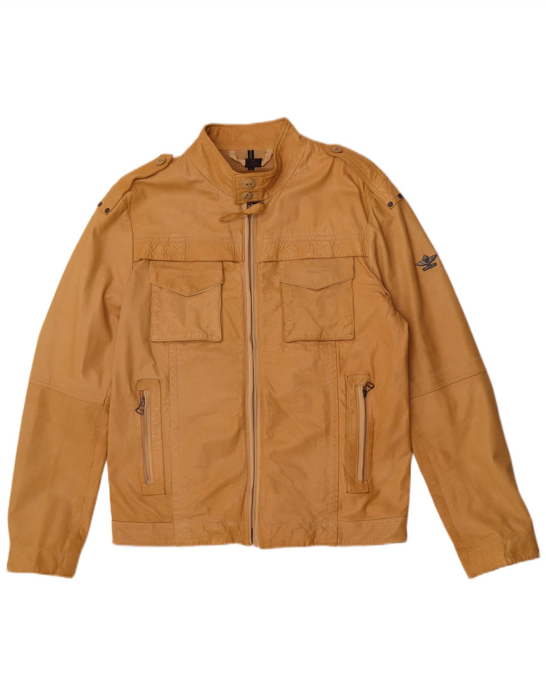 Ανδρικό Δερμάτινο Στρατιωτικό Μπουφάν Dekker UK 38 Medium Beige