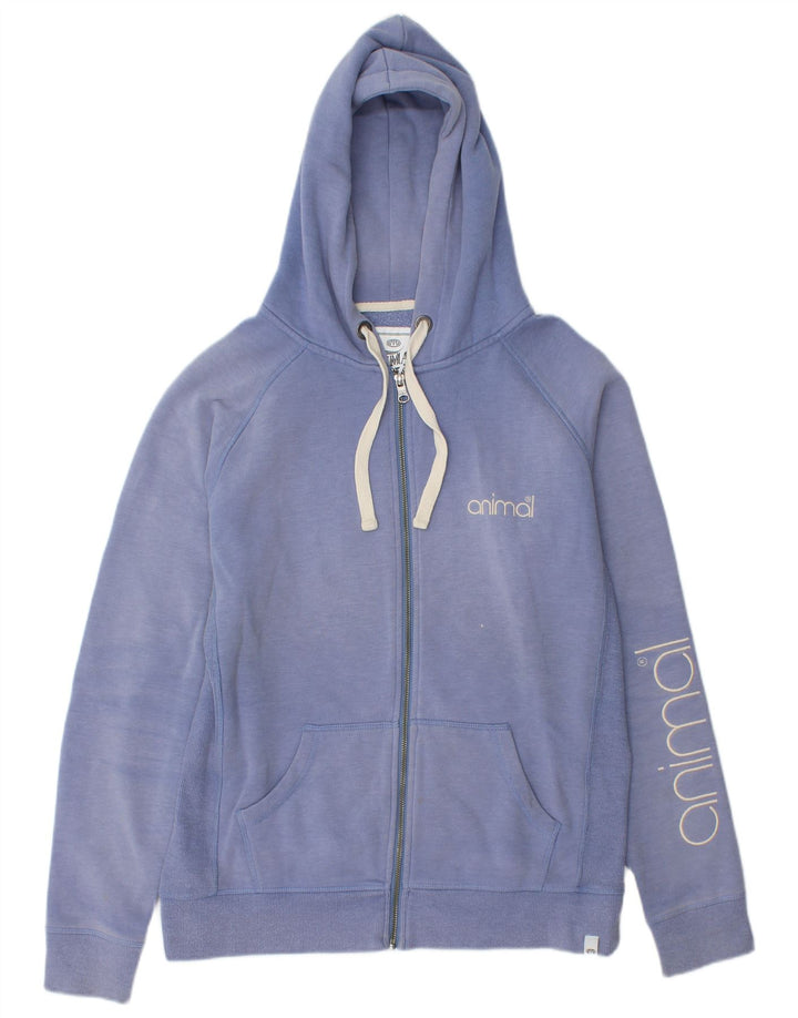 Γυναικείο πουλόβερ Animal με φερμουάρ με κουκούλα UK 14 μεγάλο μπλε πολυεστέρα