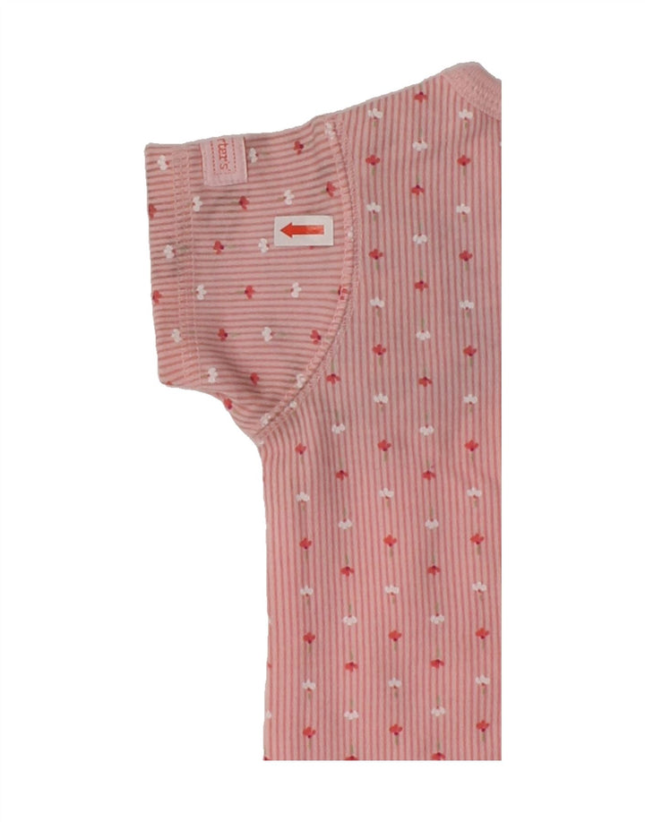 VINTAGE Baby Girls Bodysuit 6-9 Months Pink Floral Cotton | Vintage Vintage | Thrift | Second-Hand Vintage | Used Clothing | Messina Hembry 