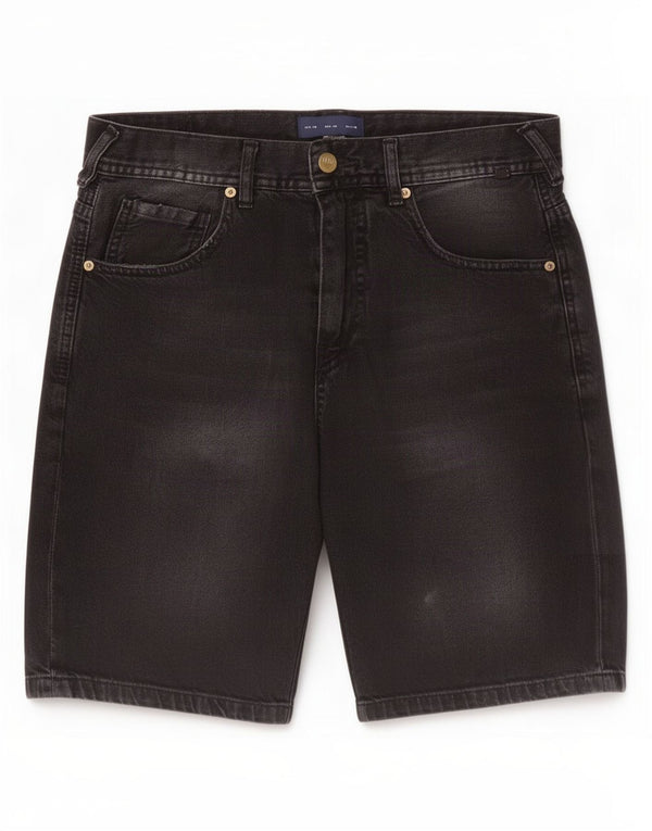 Zara Ανδρικό τζιν σορτς EU 38 Small W30 μαύρο βαμβακερό