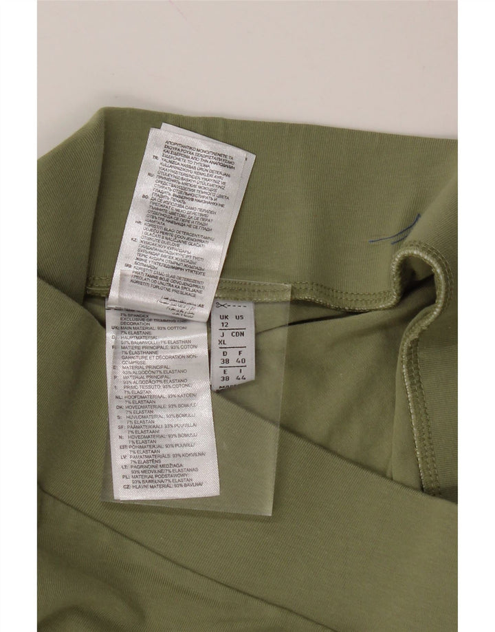 ADIDAS Womens Leggings UK 12 Medium Green Cotton Vintage Adidas and Second-Hand Adidas from Messina Hembry 