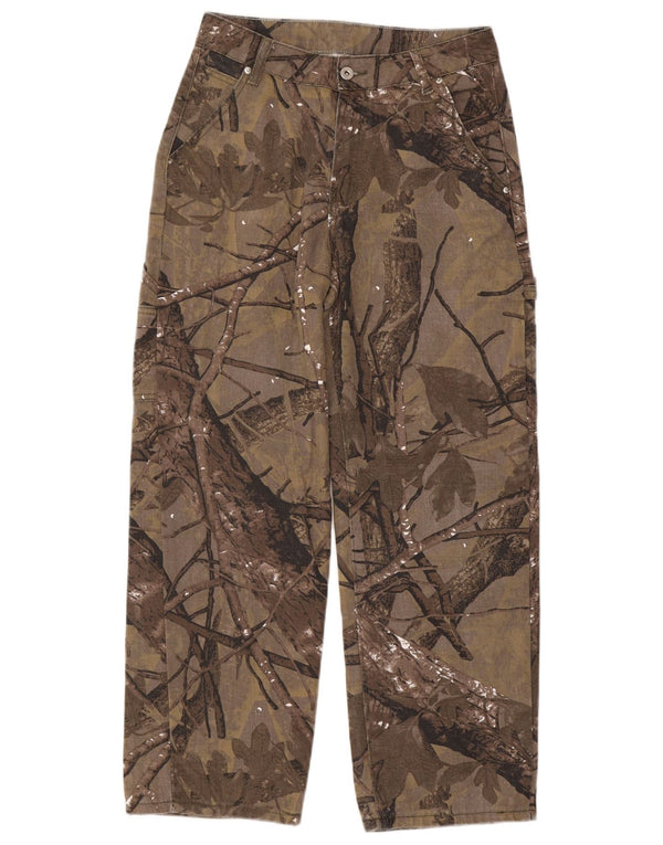 VINTAGE Ανδρικό ίσιο παντελόνι Cargo Medium W30 L27 Καφέ Floral