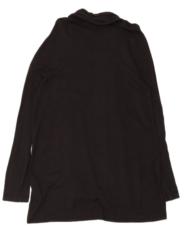 Zara Womens Longline Open Cardigan Sweater UK 18 XL Black Viscose