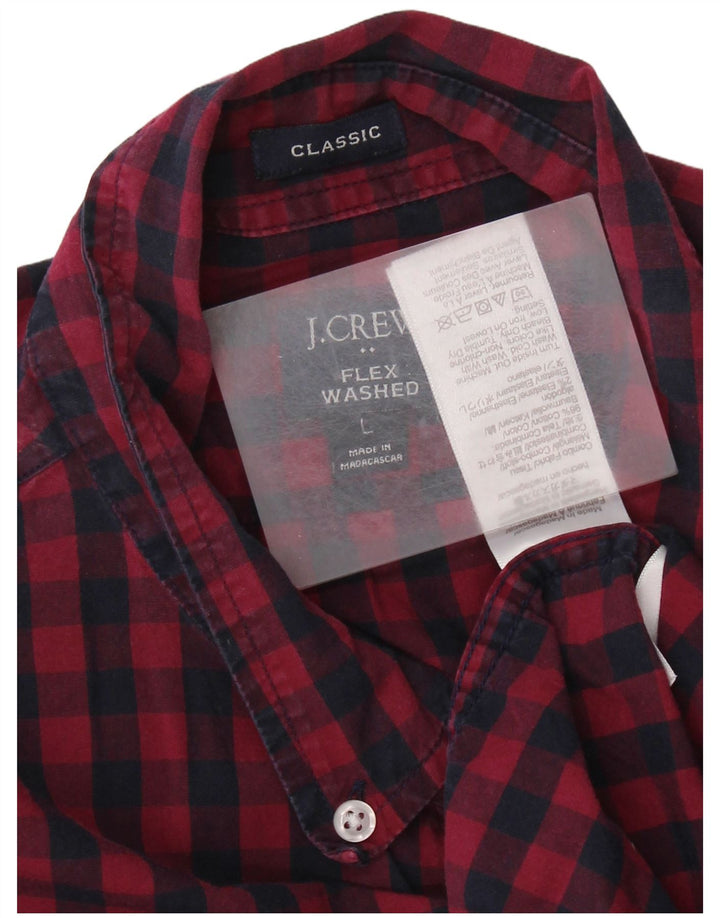 J. CREW Ανδρικό πουκάμισο Classic Fit Large Navy Blue Gingham Cotton