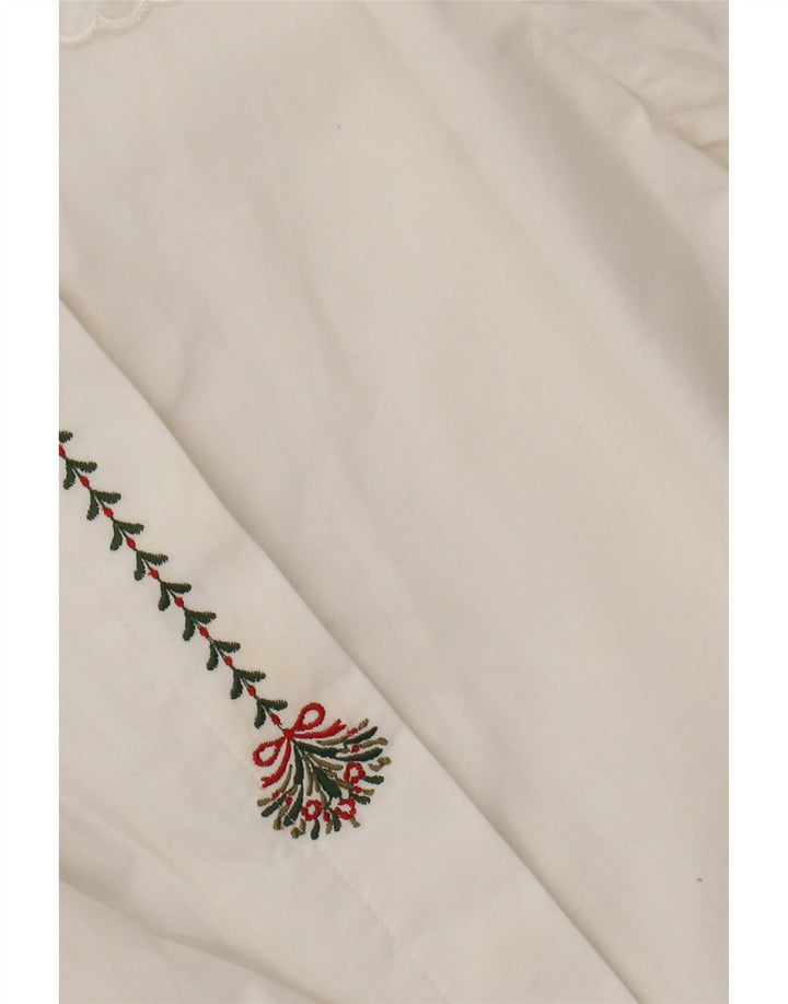 Γυναικείο Πουκάμισο Benetton Μπλούζα IT 44 Βαμβακερό μεσαίο σε ανοιχτό λευκό