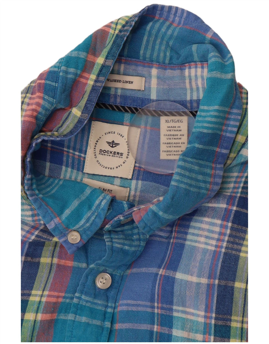Ανδρικό φανελένιο πουκάμισο DOCKERS Slim Fit XL Blue Check