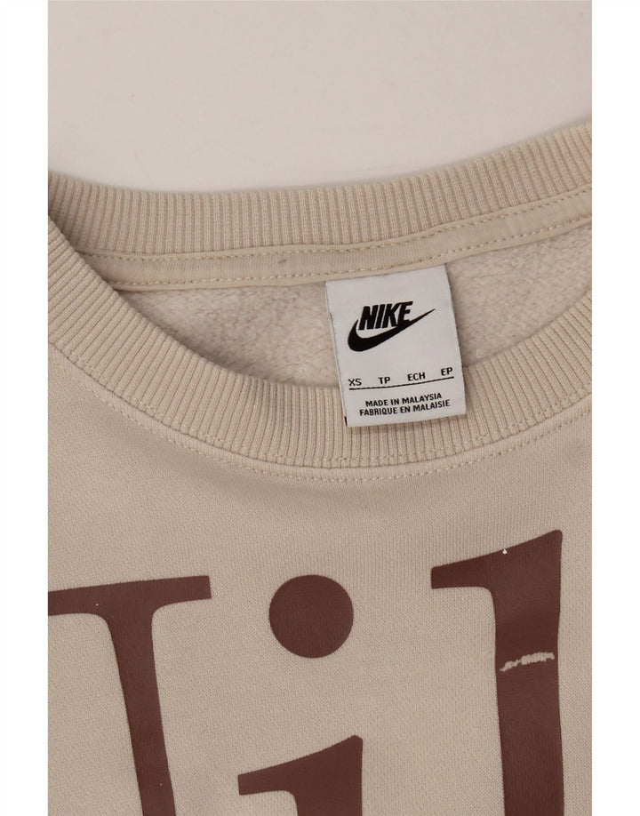 NIKE Mens Graphic Oversized Sweatshirt Jumper XS Beige Cotton Vintage Nike and Second-Hand Nike from Messina Hembry 