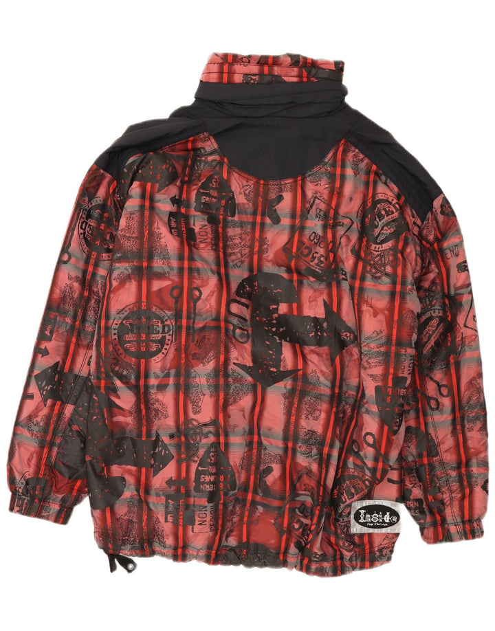 Ανδρικό Vintage Loose Fit Anorak Jacket UK 38 Medium Red Colorblock Polyester