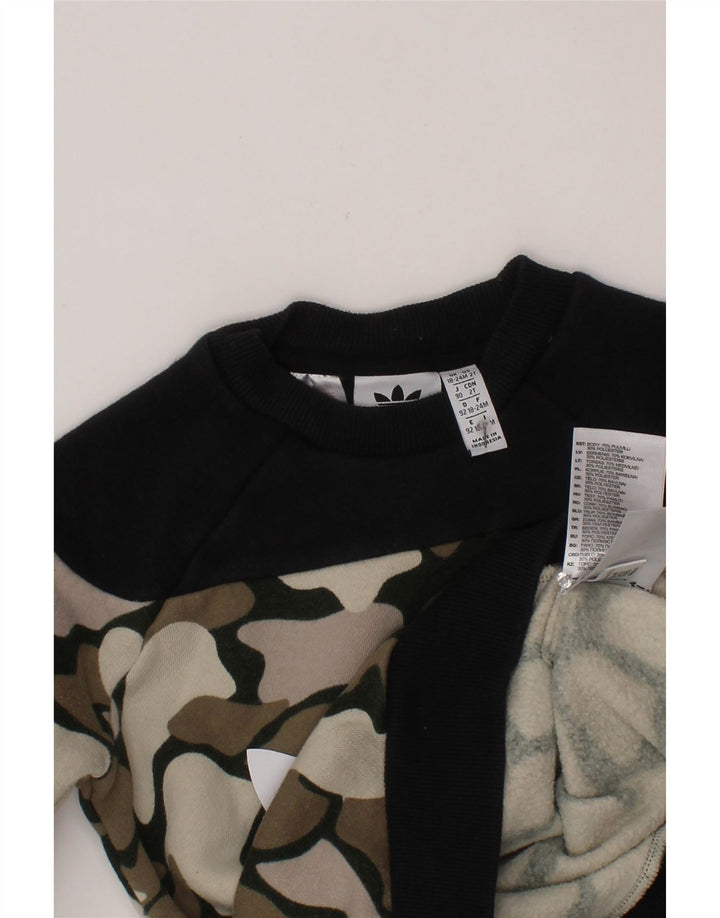 Γραφικό φούτερ ADIDAS Baby Boys Jumper 18-24 μηνών Χακί Καμουφλάζ