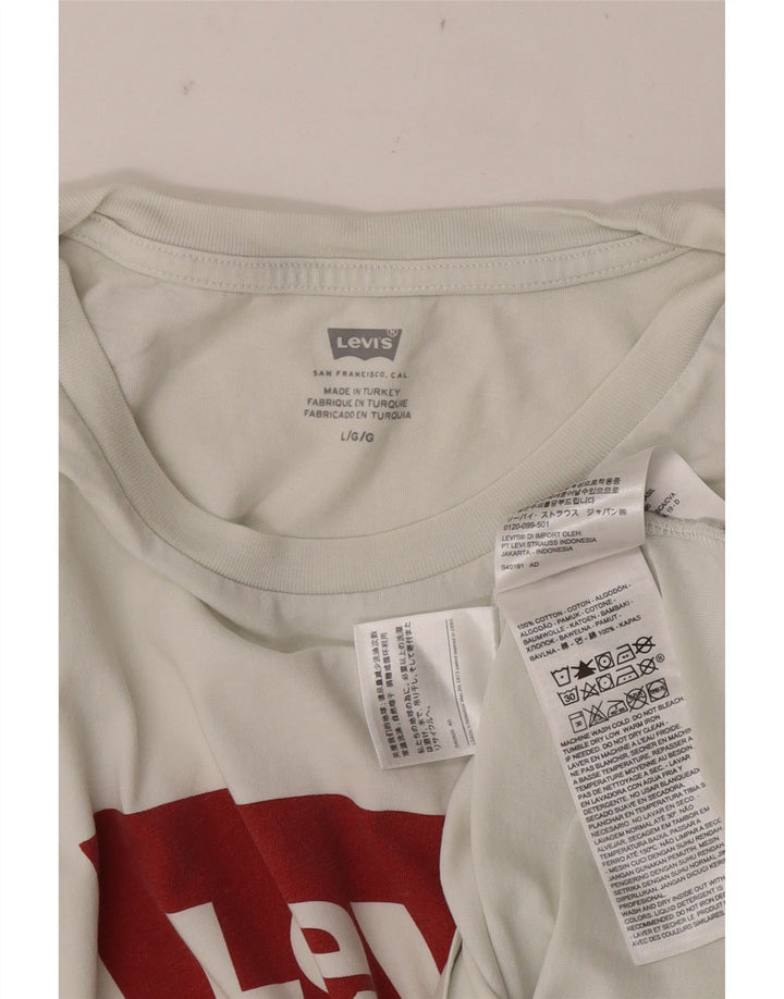 Ανδρικό γραφικό T-Shirt Levi's Top μεγάλο λευκό βαμβακερό