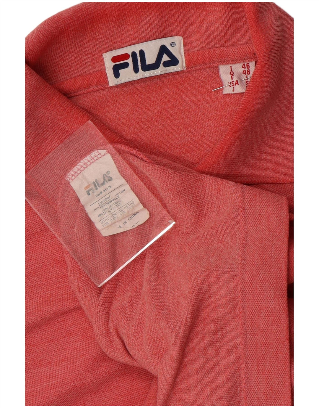 Fila Ανδρικό Πόλο Μπλουζάκι IT 46 Μικρό κόκκινο βαμβακερό