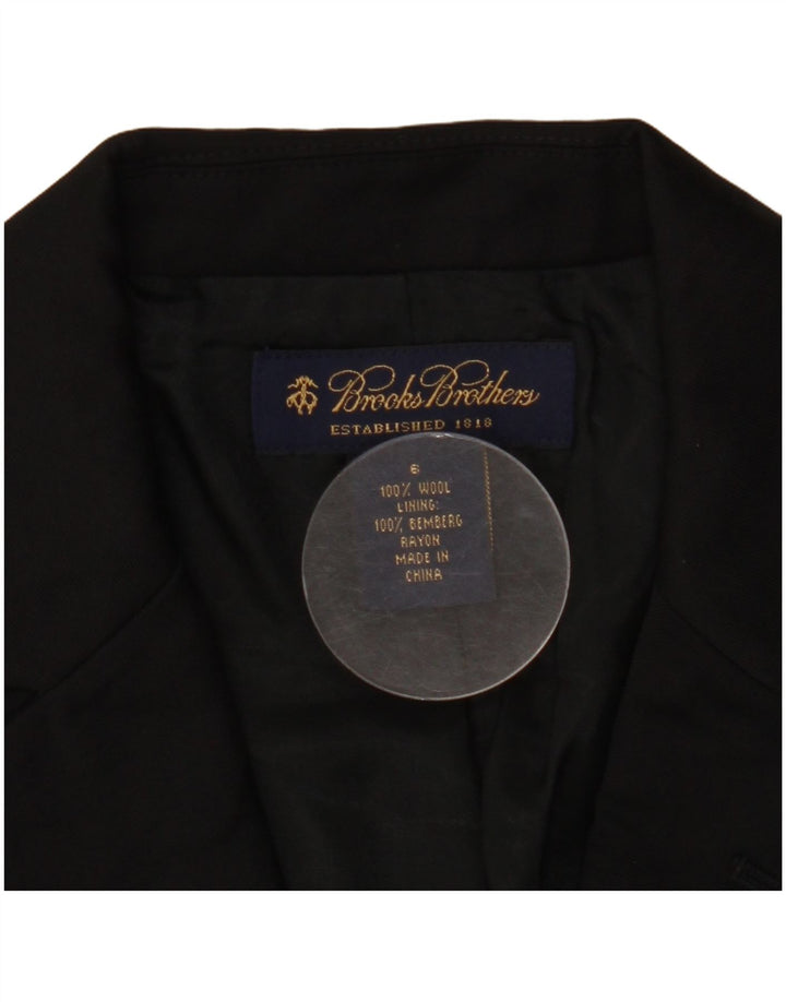 BROOKS BROTHERS Γυναικείο μπλέιζερ με 2 κουμπιά μπουφάν US 6 μεσαίο μαύρο μαλλί