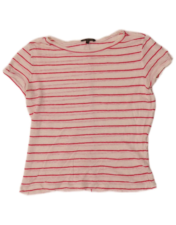 Massimo Dutti Γυναικείο T-Shirt Top UK 6 XS Λευκό ριγέ