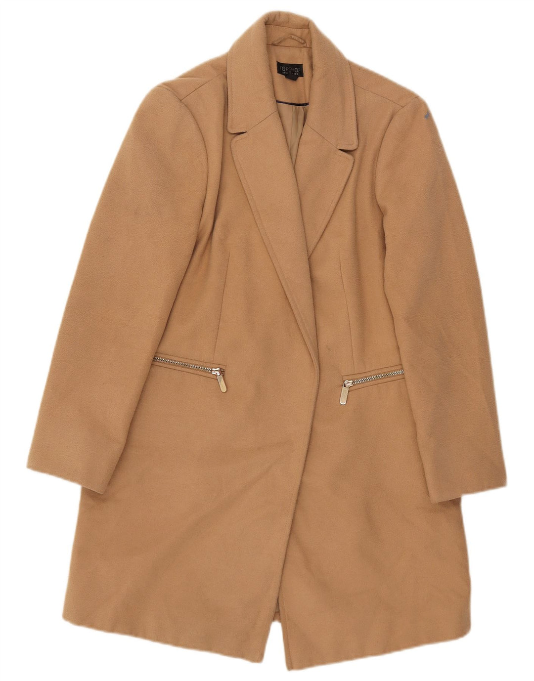 Topshop Γυναικείο Ανοιχτό Πανωφόρι UK 8 Small Beige Polyester