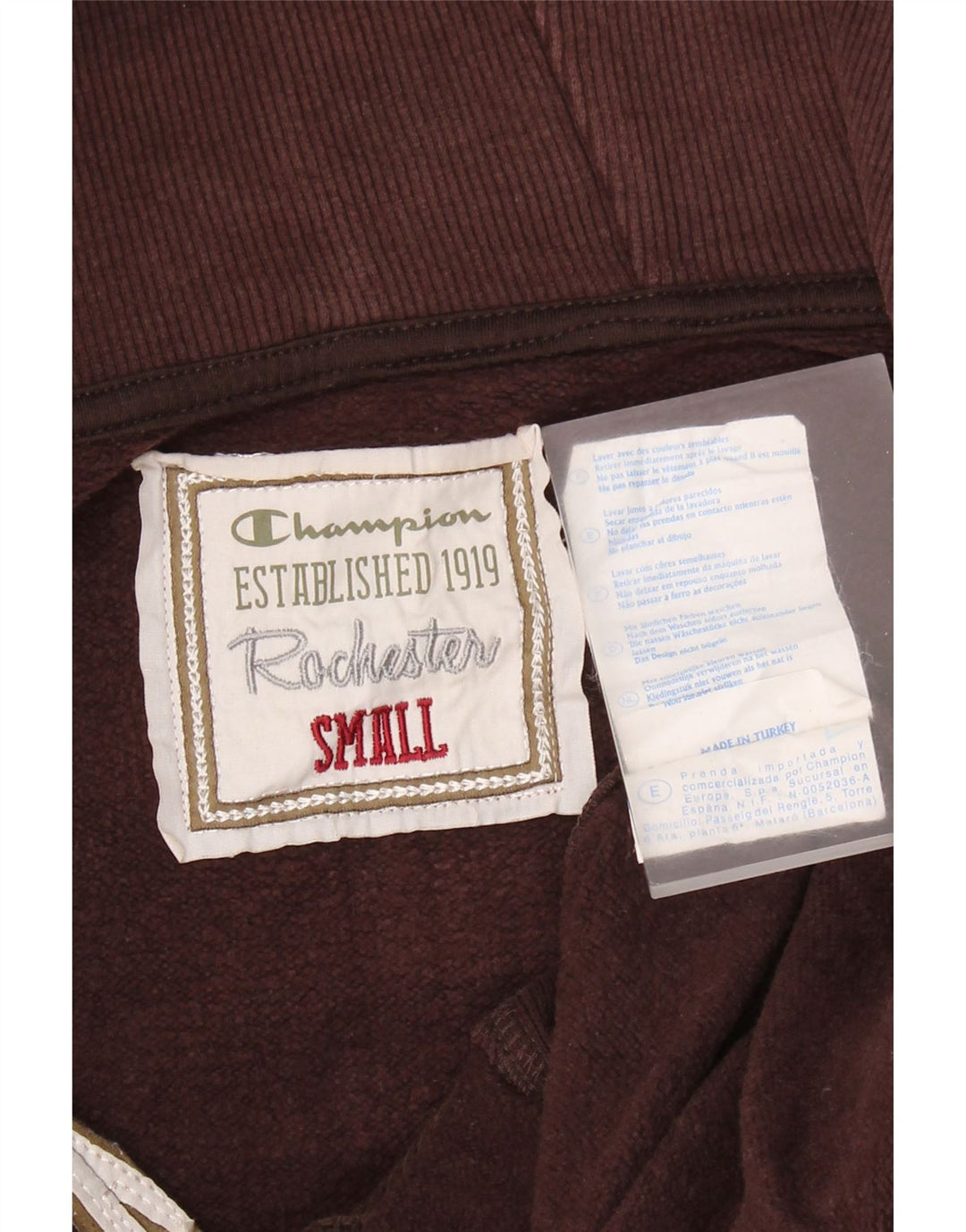 CHAMPION Γυναικείο Rochester πουλόβερ με κουκούλα με φερμουάρ UK 10 Small Brown