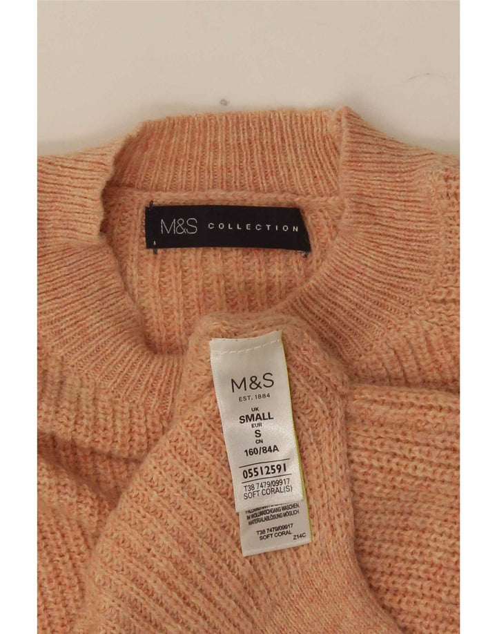 Marks & Spencer Γυναικείο πουλόβερ με λαιμόκοψη μεγάλου μεγέθους UK 10 Small Pink