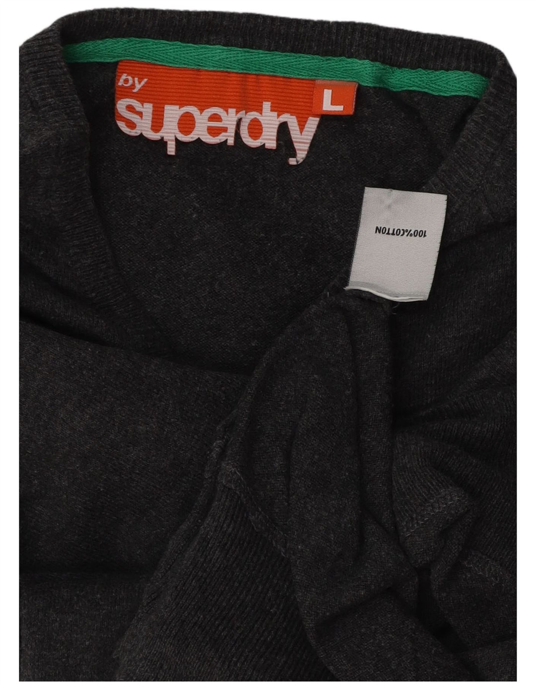 Γυναικείο πουλόβερ με λαιμόκοψη SUPERDRY UK 16 μεγάλο γκρι βαμβακερό