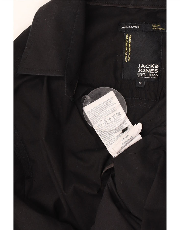 Ανδρικό πουκάμισο Jack & Jones, μεσαίο μαύρο βαμβακερό