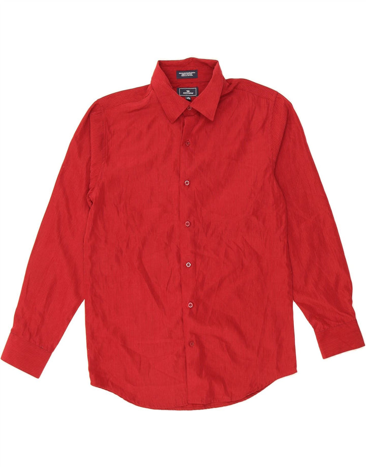DOCKERS Boys Shirt 14-15 Years Large Red Striped Polyester Vintage Dockers and Second-Hand Dockers from Messina Hembry 