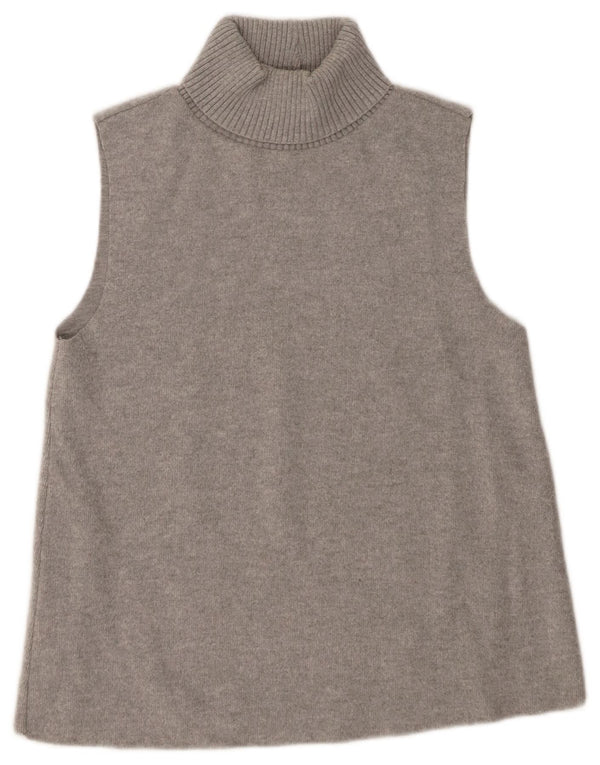 Zara Γυναικείο γιλέκο με ρολό λαιμόκοψη Tank Top UK 12 Medium Grey