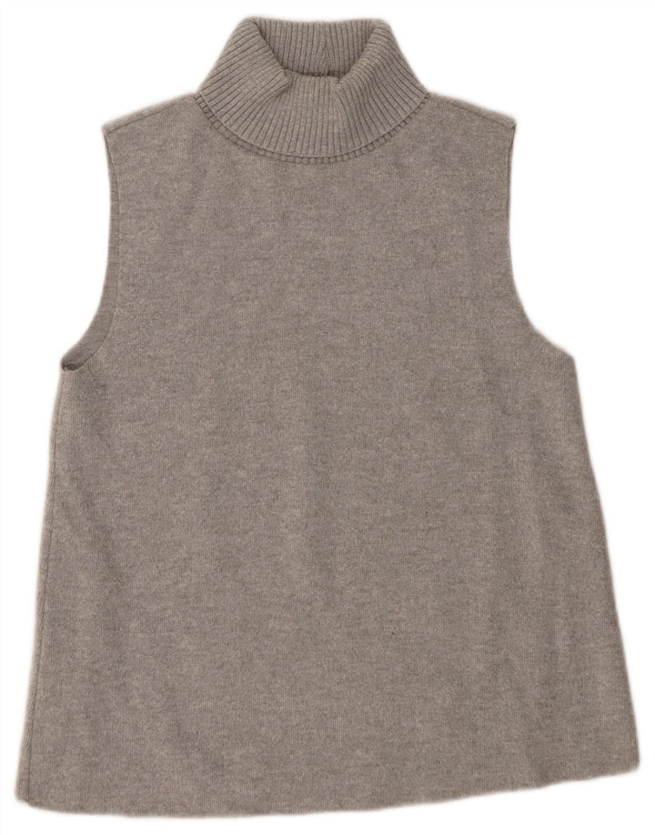 Zara Γυναικείο γιλέκο με ρολό λαιμόκοψη Tank Top UK 12 Medium Grey
