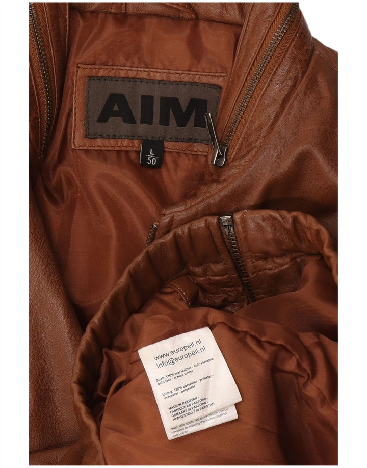 Ανδρικό Δερμάτινο Μπουφάν AIM Bomber EU 50 Large Brown Δερμάτινο
