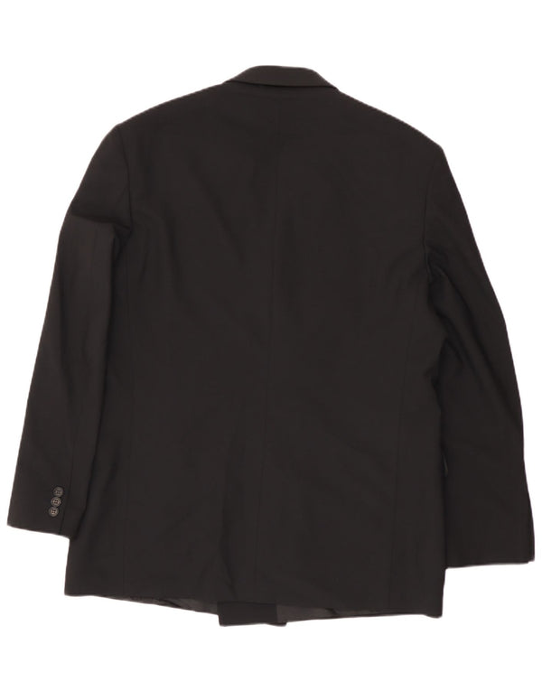 Marks & Spencer Mens Double Breasted Blazer Jacket UK 42 Large Black