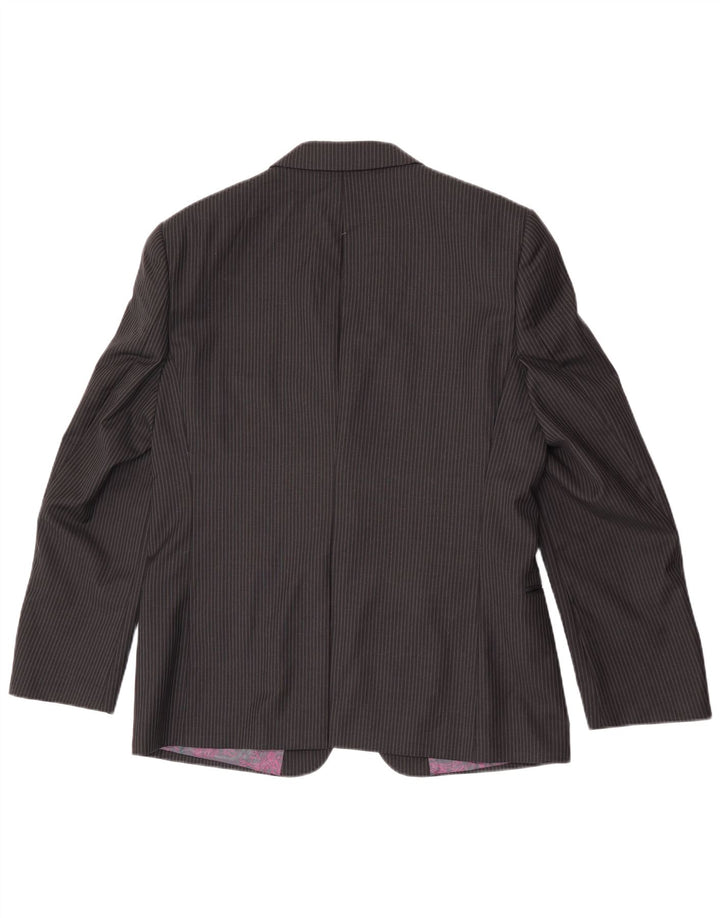 Ted Baker Ανδρικό σακάκι με 2 κουμπιά σακάκι UK 42 XL Μαύρο ριγέ μαλλί