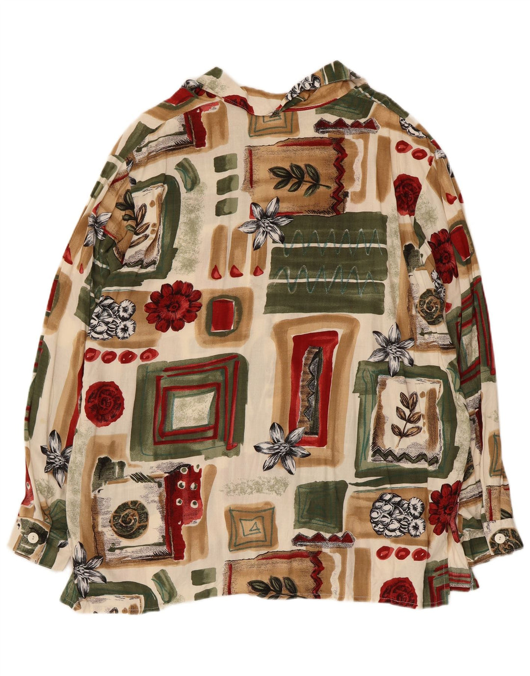 Vintage Γυναικείο Πουκάμισο Μπλούζα IT 48 XL Πολύχρωμο Patchwork Βισκόζη