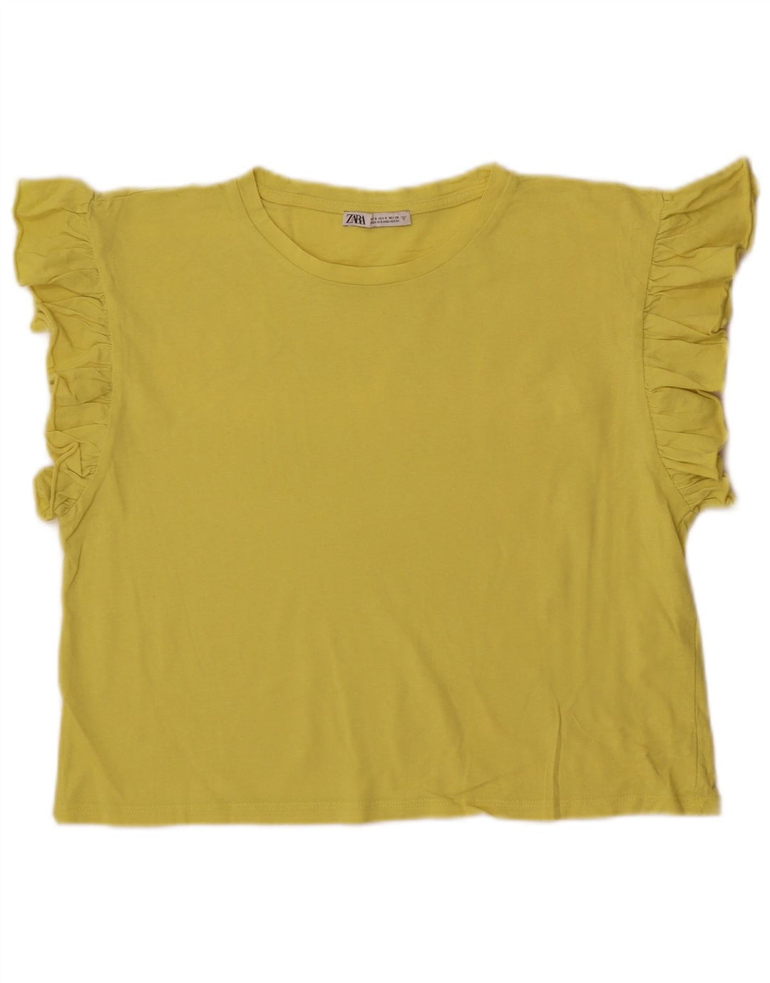 Zara Γυναικεία Μπλούζα Crop Top UK 10 Small Yellow