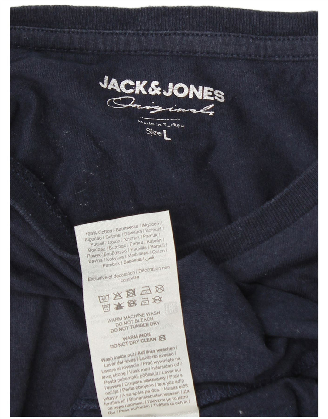 Jack & Jones Ανδρικό γραφικό μπλουζάκι μακρυμάνικο μεγάλο γαλάζιο βαμβακερό