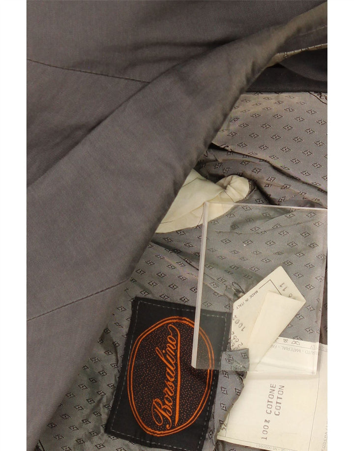 BORSALINO Mens 2 Button Blazer Jacket IT 52 XL Grey Cotton Vintage Borsalino and Second-Hand Borsalino from Messina Hembry 